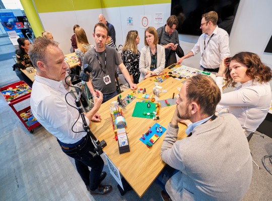 Discussion round at a large table 